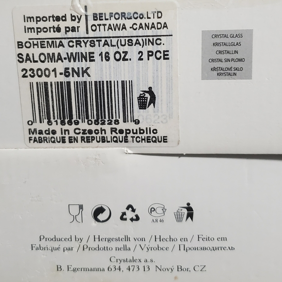 ♥ Bohemia Crystal Wine Glasses (2pc) 16OZ - Picture 3 of 3